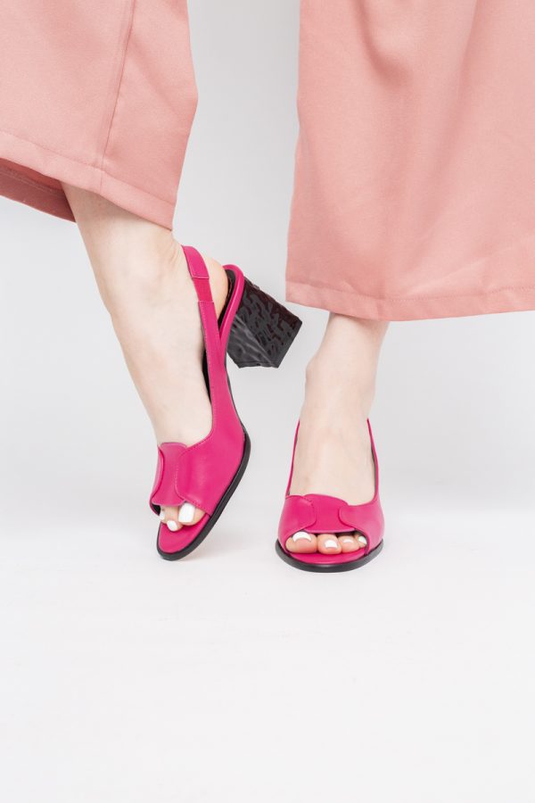 Sandale cu Toc gros Varf Rotund culoare Fuchsia (BS671SN2404076) 121