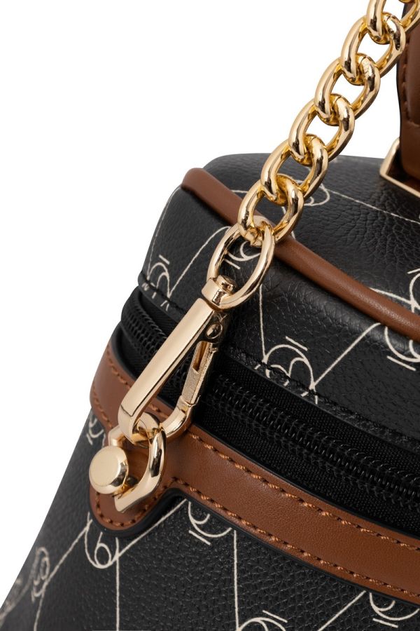 Geantă De Femei Casual Mică cu monogramă pe lanț neagră Nobo NBAG-R0080-C020 124