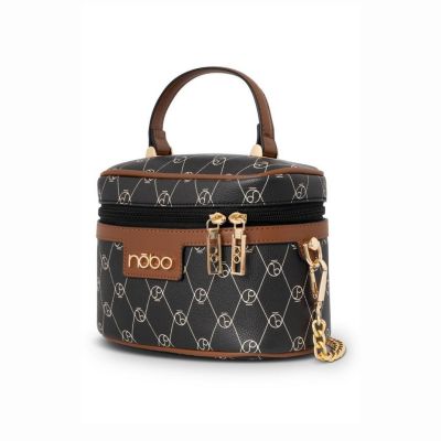 Geantă De Femei Casual Mică cu monogramă pe lanț neagră Nobo NBAG-R0080-C020