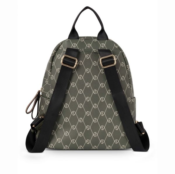 Rucsac damă casual de mână din piele ecologică cu monogramă Verde Nobo NBAG-R0100-C008 122