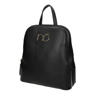 Rucsac elegant NOBO cu două compartimente, piele ecologică negru NBAG-R0180-C020