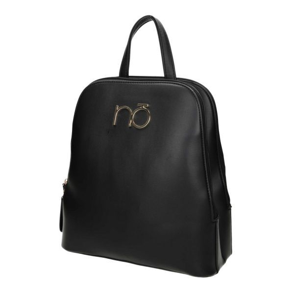 Rucsac cu Buzunar cu Fermoar - Rucsac elegant NOBO cu două compartimente, piele ecologică negru NBAG-R0180-C020