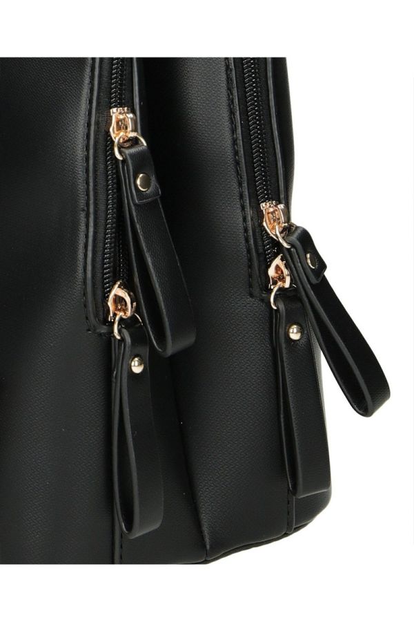 Rucsac elegant NOBO cu două compartimente, piele ecologică negru NBAG-R0180-C020 123