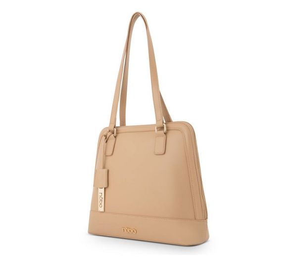 Geanta Bej - Geantă tip Servietă elegantă de Femei piele eco Nobo de culoare bej NBAG-R0810-C015