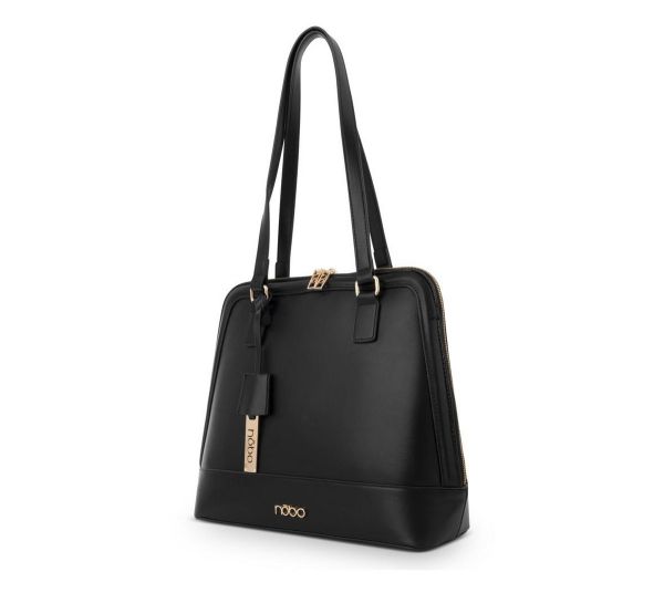 Geanta Casual Dama - Geantă tip Servietă elegantă de Femei piele eco Nobo de culoare neagră NBAG-R0810-C020
