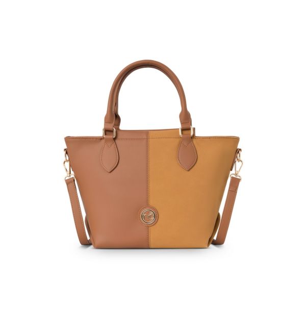 Geantă casual de femei de mână cu imitație de catifea caramel Nobo NBAG-R1070-C017 120