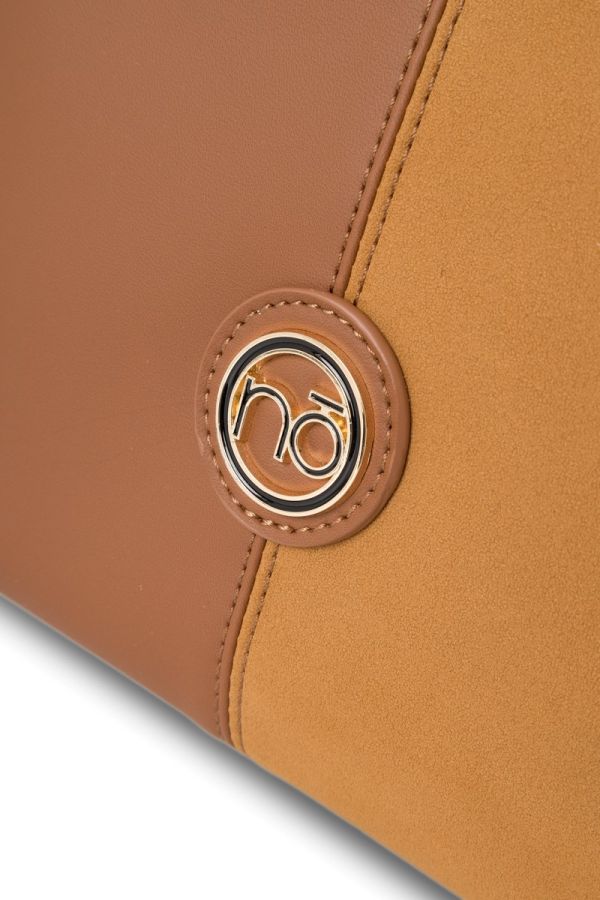 Geantă casual de femei de mână cu imitație de catifea caramel Nobo NBAG-R1070-C017 123