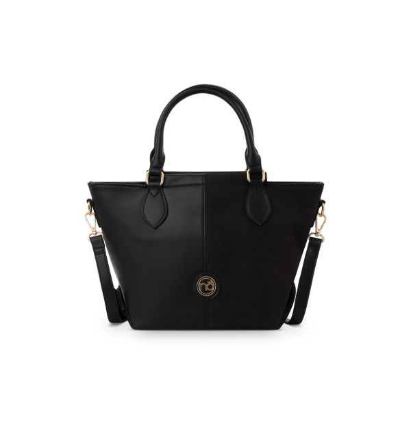 Geantă casual de femei de mână cu imitație de catifea Neagră Nobo NBAG-R1070-C020 120