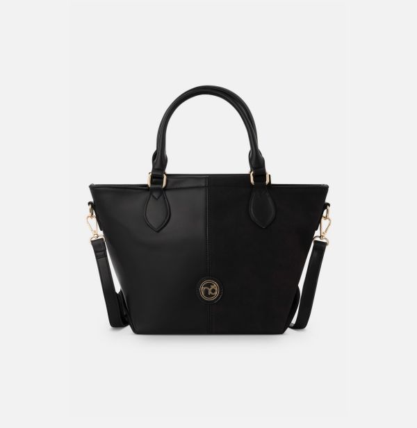 Geantă casual de femei de mână cu imitație de catifea Neagră Nobo NBAG-R1070-C020 122