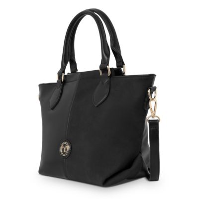 Geantă casual de femei de mână cu imitație de catifea Neagră Nobo NBAG-R1070-C020