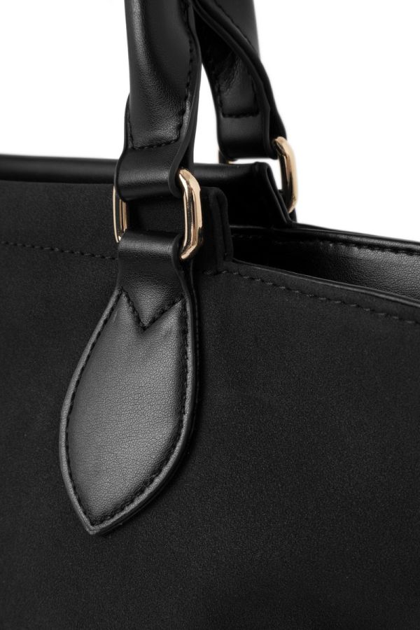 Geantă casual de femei de mână cu imitație de catifea Neagră Nobo NBAG-R1070-C020 126
