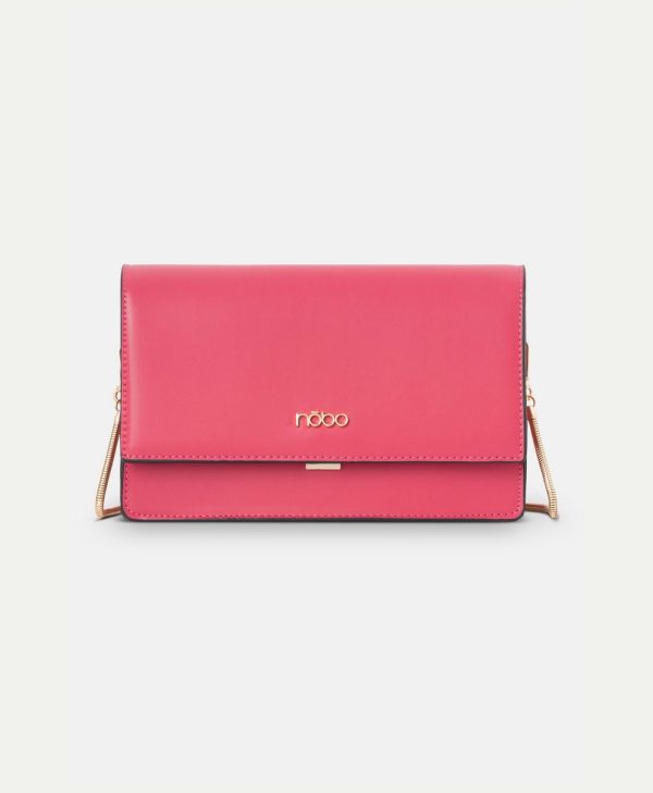 Geantă femei casual de umar cu clapetă piele ecologică Roz Închis Nobo NBAG-R1570-C004 120