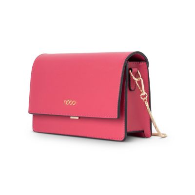 Geantă femei casual de umar cu clapetă piele ecologică Roz Închis Nobo NBAG-R1570-C004