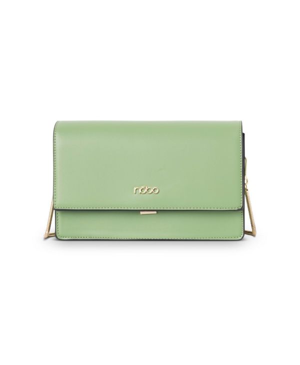 Geantă femei casual de umar cu clapetă piele ecologică verde Nobo NBAG-R1570-C008 120
