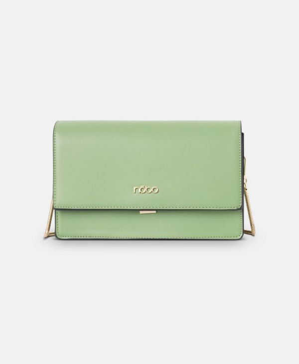 Geantă femei casual de umar cu clapetă piele ecologică verde Nobo NBAG-R1570-C008 121