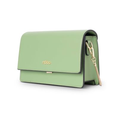 Geantă femei casual de umar cu clapetă piele ecologică verde Nobo NBAG-R1570-C008