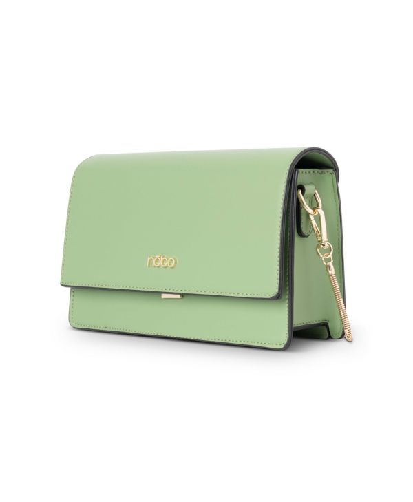 Geanta Casual Dama - Geantă femei casual de umar cu clapetă piele ecologică verde Nobo NBAG-R1570-C008
