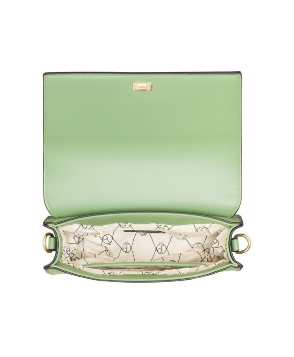 Geantă femei casual de umar cu clapetă piele ecologică verde Nobo NBAG-R1570-C008 124