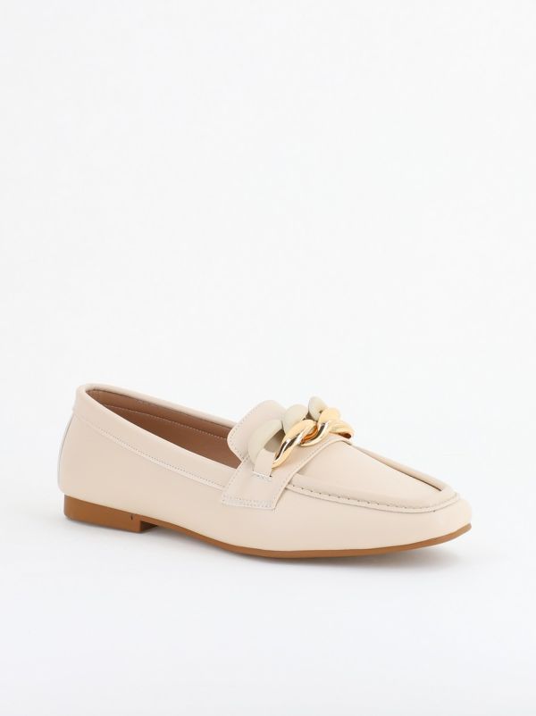 Balerini Dama - Balerini Dama Eleganti cu Design Lanț Piele Ecologica Bej Mat-BS2069BA2402794