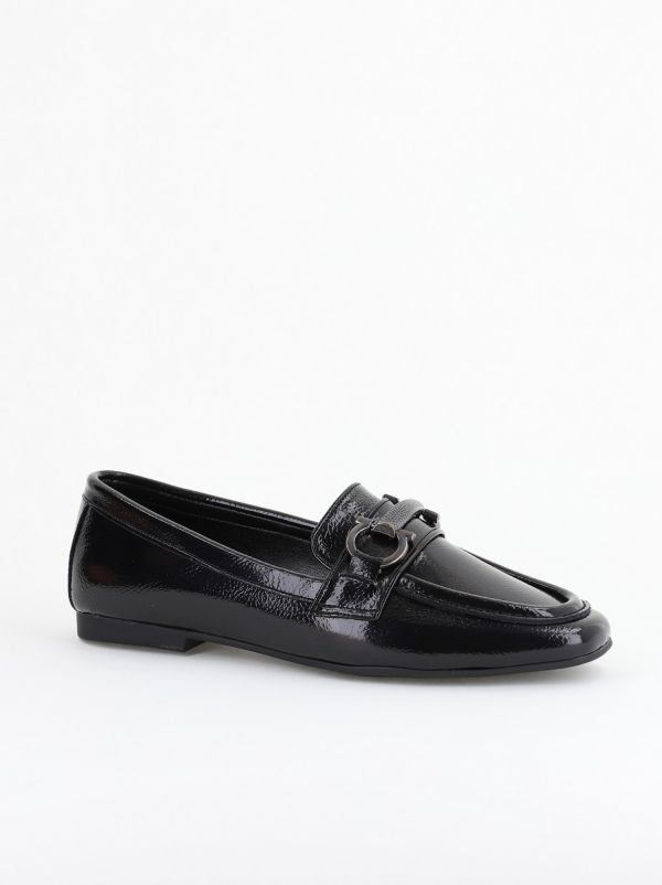 Balerini Dama - Balerini Dama Eleganti Piele Ecologica Negru Lucios-BS2072BA2402781