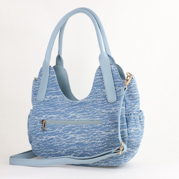Geantă damă shopper din material denim albastră Bestini (BS24289BV2402264) 120