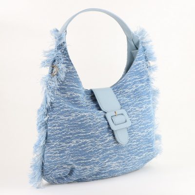 Geantă denim albastră pentru doamne stil shopper Bestini (BS24288BV2402265)
