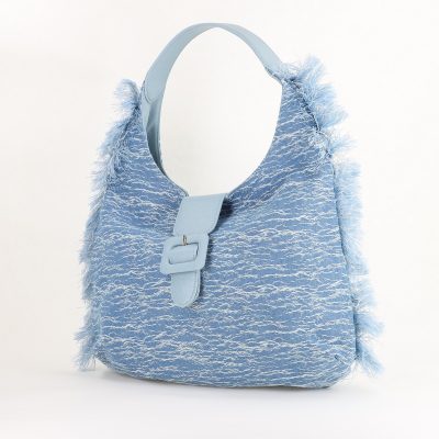 Geantă denim albastră pentru doamne stil shopper Bestini (BS24288BV2402265)