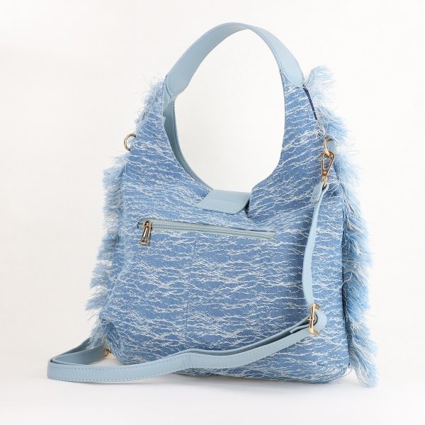 Geantă denim albastră pentru doamne stil shopper Bestini (BS24288BV2402265) 120