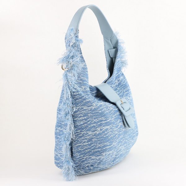 Geantă denim albastră pentru doamne stil shopper Bestini (BS24288BV2402265) 121