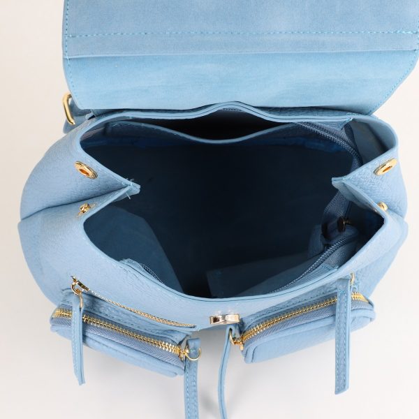 Mini Rucsac Damă din Piele Ecologică Albastru - Bestini BS24273BV2402250 121