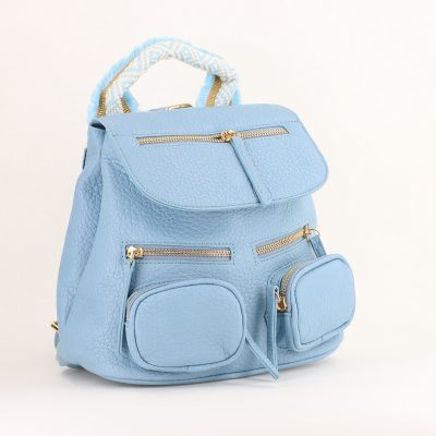 Mini Rucsac Damă din Piele Ecologică Albastru - Bestini BS24273BV2402250