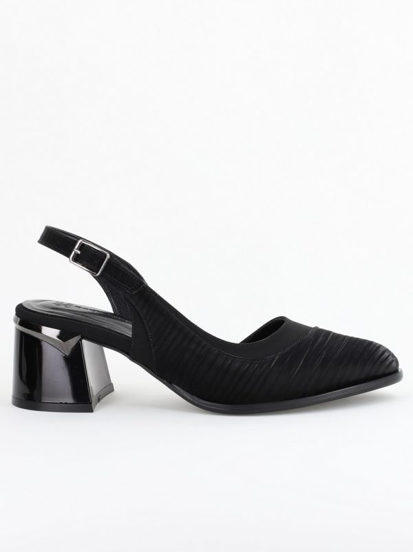 Pantofi Damă cu Toc Gros din Piele Ecologică culoare negru (BS201AY2403859) 121