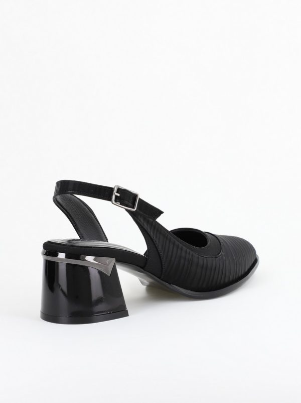 Pantofi Damă cu Toc Gros din Piele Ecologică culoare negru (BS201AY2403859) 123