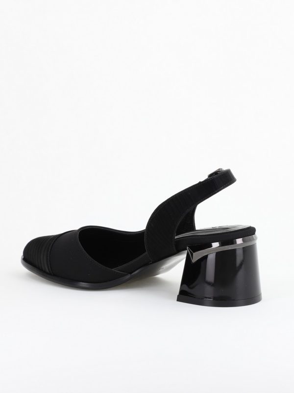 Pantofi Damă cu Toc Gros din Piele Ecologică culoare negru (BS201AY2403859) 124