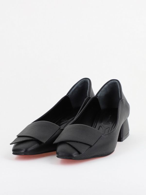 Pantofi Damă cu Toc Jos din Piele Ecologică Negru (BS500D2402793) 120