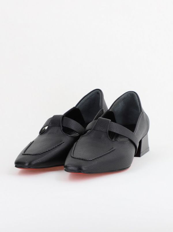 Pantofi Damă cu Toc Jos din Piele Ecologică Negru Mat (BS501D2403846) 120