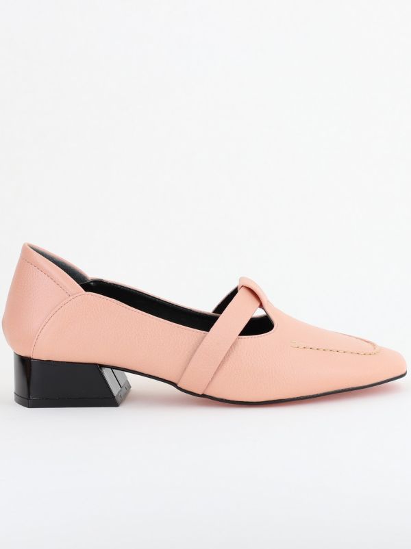 Pantofi Damă cu Toc Jos din Piele Ecologică Roz deschis (BS501D2403843) 124