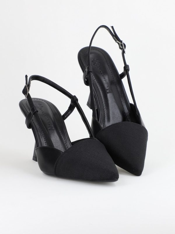 Pantofi damă cu toc subtire piele ecologică Negru (BS801AY2403875) 127