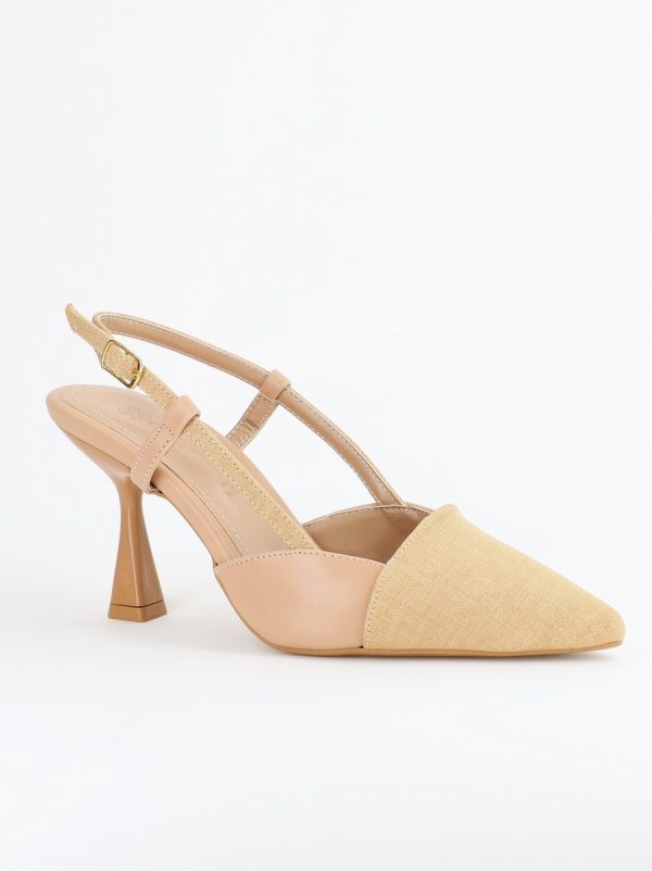 Incaltaminte Dama - Pantofi damă cu toc subtire piele ecologică Nud (BS801AY2403873)