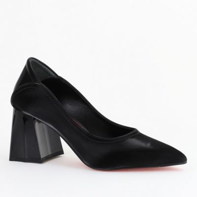 Pantofi Dama Toc Piele Ecologica negru vid (BS2001D2402769)