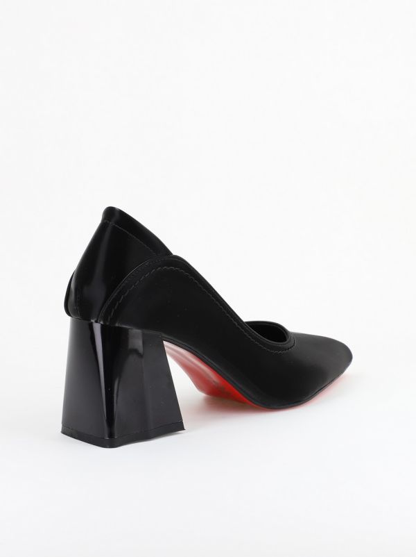Pantofi Dama Toc Piele Ecologica negru vid (BS2001D2402769) 126