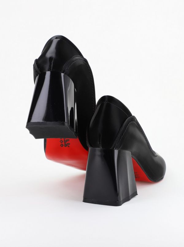 Pantofi Dama Toc Piele Ecologica negru vid (BS2001D2402769) 120