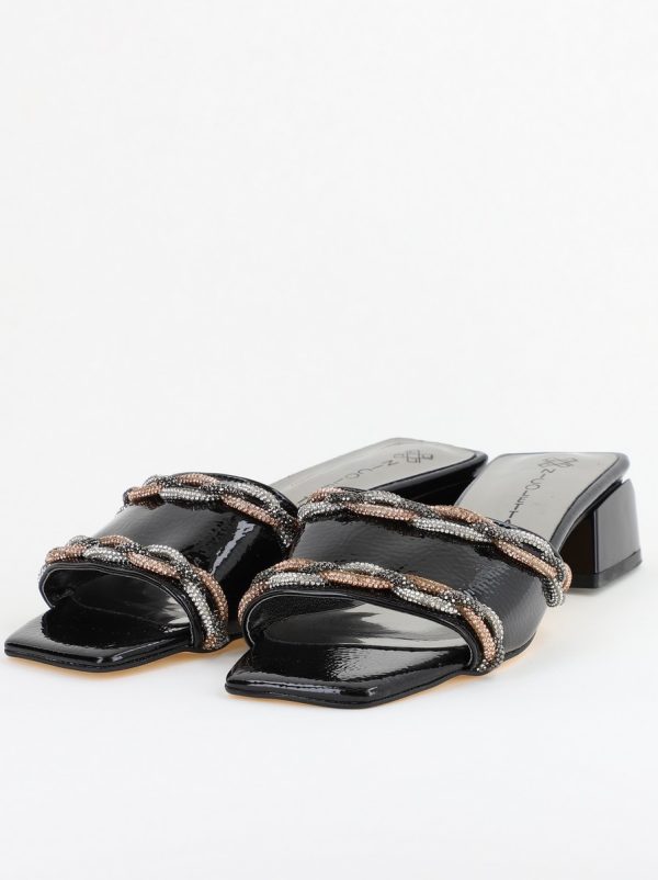 Saboți Damă Toc Gros Piele Ecologică Negru (BS51TR2403805) 120
