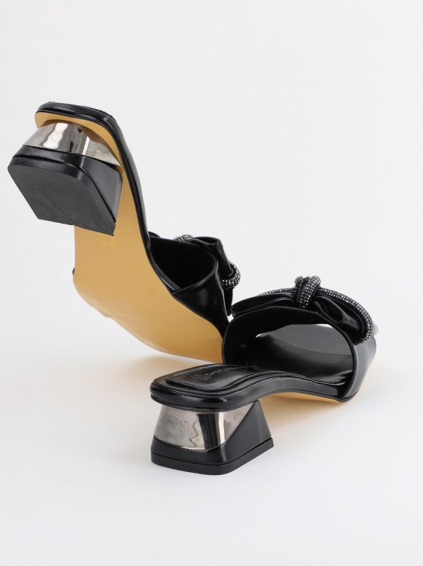 Saboți Damă cu Toc jos cu fundiță culoare Negru BS118TR2403951 127
