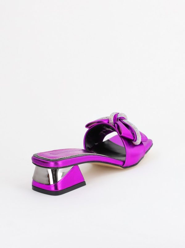Saboți Damă cu Toc jos cu fundiță culoare Violet BS118TR2403947 126