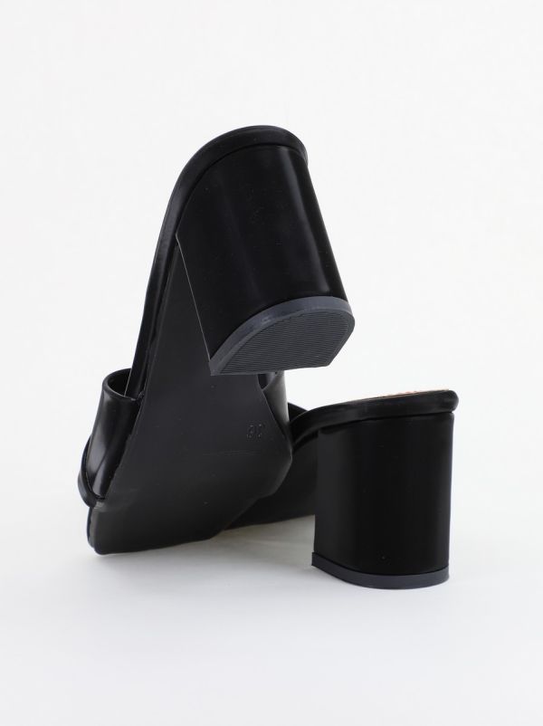 Saboți Damă Toc Gros Piele Ecologică Negru vid (BS2055TR2402803) 120