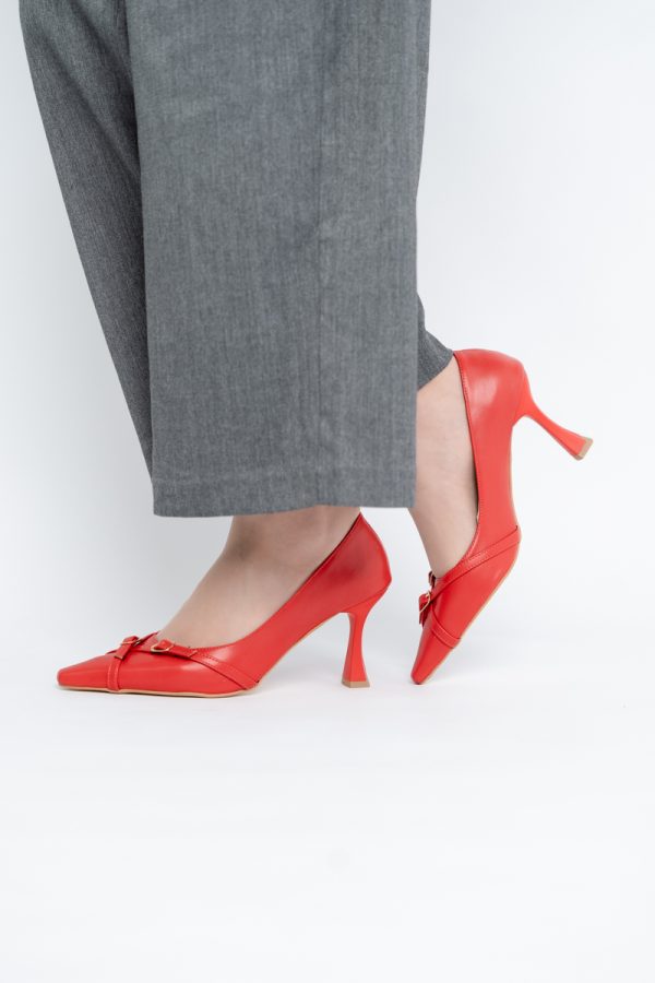 Pantofi Damă Stiletto Roșu Mat din Piele Ecologică BS0200AY2411181 123
