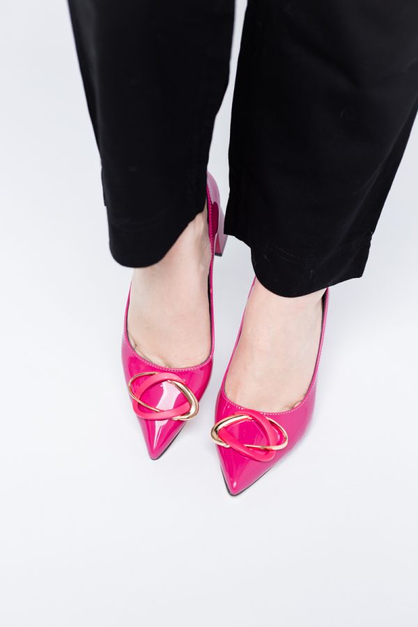 Pantofi pentru femei cu toc gros din piele ecologică în nuanța roz fuchsia (BS300AY2404167) 127