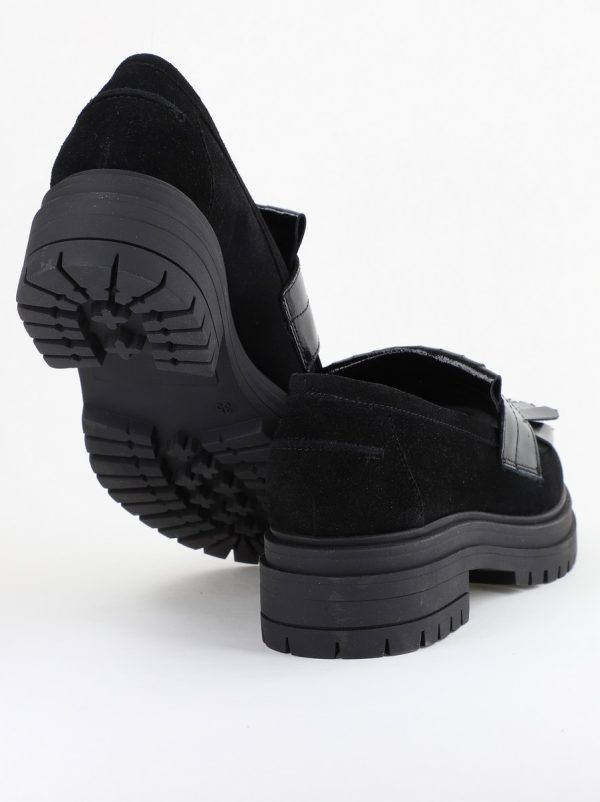 Pantofi Casual Damă din Piele Naturală Negru Velur- Leofex BS405LE2404003 120
