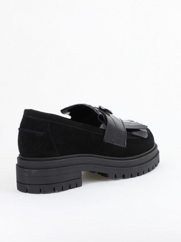 Pantofi Casual Damă din Piele Naturală Negru Velur- Leofex BS405LE2404003 125